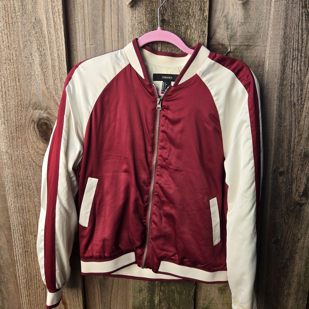 Red and White Bomber Jacket